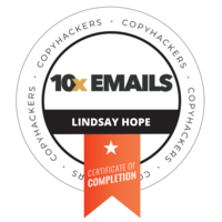 lindsay 10x Emails Badge