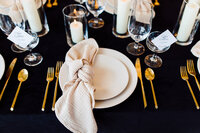 Luxury place setting for wedding in Tennessee