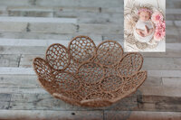 Flowery jute basket