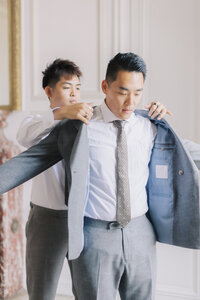 Groom Getting Ready | Chateau de Santeny Multi-Day Wedding Photography France | Juno by Julia C. Vona