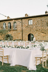 Wedding table settings with ranunculus