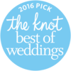 The Knot Best of Weddings 2016 Pick blue badge.
