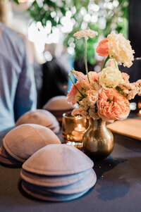 Several Kippahs on a table