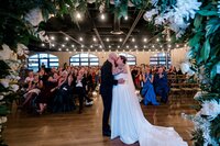 Wedding ceremony first kiss at Bell in Scona Edmonton