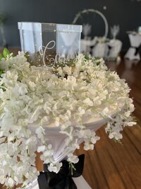 Wedding reception card box included in our inclusive decor packages - Beautiful willow florals add an elegant touch