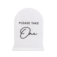 SHELLY White Acrylic Favors Sign