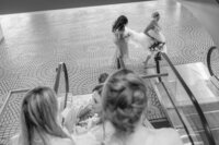 san francisco wedding bride and bridesmaids leaving hotel