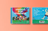 Rend Co. Kids Sparkle. Pop. Rampage. album cover with illustrated band characters