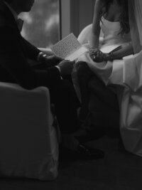 Sophisticated editorial wedding photography utilizing fashion photography techniques during Rebecca & Kevin's luxury destination wedding at Miami Beach Edition hotel.