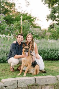 Couple photoshoot with dog at harkness gardens