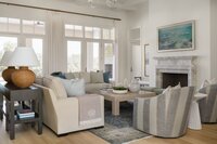 dalay home austin interior designer living room with marble fireplace