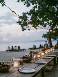 Beachside Dinner Setup