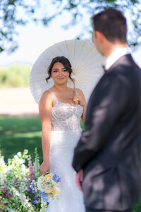 Wedding couple portraits outdoors garden wedding at rainbow oaks ranch in sanger california