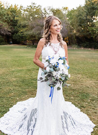 Bridal portrait after her ceremony at Azle Deer Cove captured by Graceful Ray Photography