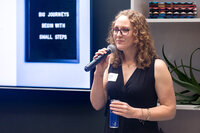 Jill Wright leading an interactive workplace workshop using practical productivity and time management tools.