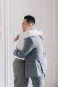 Groom Hug | Chateau de Santeny Multi-Day Wedding Photography France | Juno by Julia C. Vona