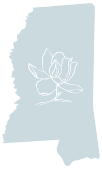 Mississippi graphic with magnolia illustration
