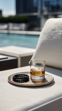Whiskey on Golden Tray