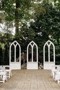 Outdoor Ceremony setup at Louisville Kentucky wedding venue Whitehall