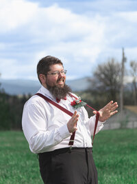 Funny portrait for a groom during his portrait session. 4Karma Studio - Wedding photographer in San Francisco