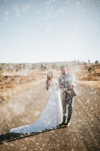 photos during wedding in mountains of colorado
