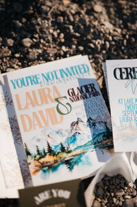 pretend invites to elopement glacier national park