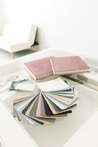 album cover options fanned out on table