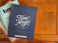 Front cover of the Time Magic Planner, an undated paper planner designed for sustainable productivity, weekly planning, and time management.