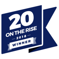 20 on the rise winner badge by rising tide society, honeybook, gusto and peerspace