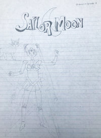 Drawing of Sailor Moon picture by Ashley Gadd from grade