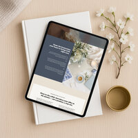 Tablet mockup — right template — "customizable Showit website template shown on tablet for creative business owners"