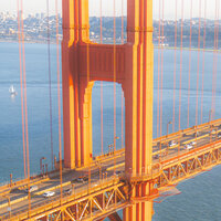 sunset golden gate bridge at battery spencer in san francisco
