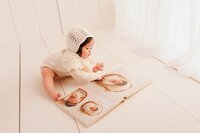 Luxury fine art sitter baby photography by Japanese newborn photographer offering Omakase styled studio sessions