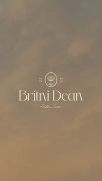Britni Dean Photography logo on a gradient texture background