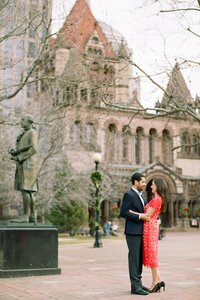 Boston Public Library Engagement photos. Deborah Zoe Photography. Boston Wedding Photographer.