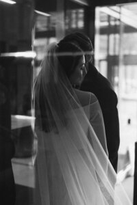 Bride and Groom | Collaborative Luxury Wedding Photography Montreal Science Centre | Juno by Julia C. Vona