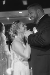 bride and groom dancing on cruise in san francisco bay