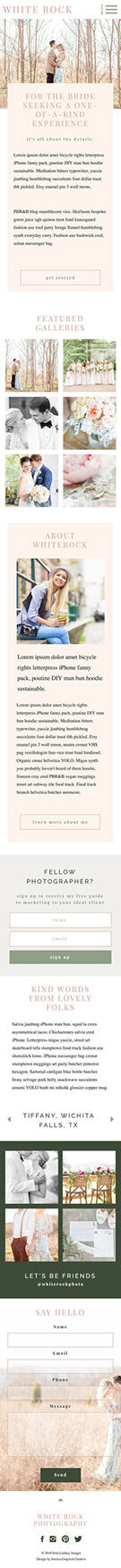 Whiterock Showit Website Template Mobile