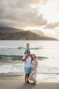 Sunset Splash Session Hanalei Bay Kauai Family Photographer-7