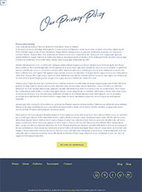 Privacy policy page Wanderlust weddings Showit website by The Template Emporium