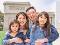 Pasadena family photography portrait of a family together with true to life color, soft natural light, and a clean timeless look.