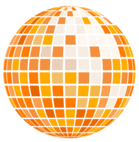 Disco Ball graphic in orange
