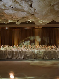 Editorial film photography documenting reception celebration during Rebecca & Kevin's fashion forward destination wedding at Miami Beach Edition luxury hotel.