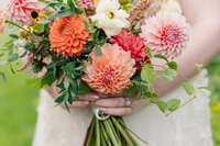 Colorful Spring bridal bouquet by Flowergirl Cville. Photography by Pro Photos.