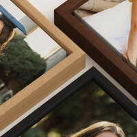 Close-up of high-end framed portrait prints with wood and black frames, Kaitlyn Dawn Photography, Yucaipa family photographer.