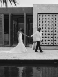 Modern wedding couple portrait editorial style Lauren Alatriste