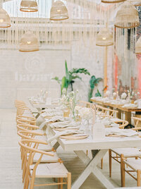 Dinner Tables Bazart Griffintown | Luxury Wedding Photographer in Montreal | Juno by Julia C. Vona