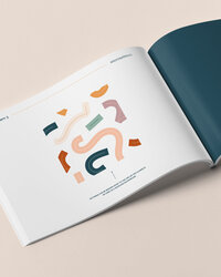 AlisonReeves.co brand guide showing its color palette and custom seamless pattern