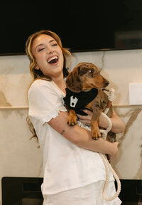 Bride with her dog