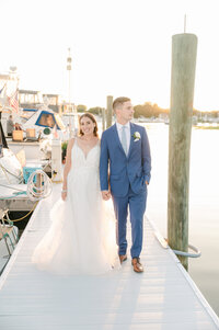 RI Waterfront Wedding at Sunset